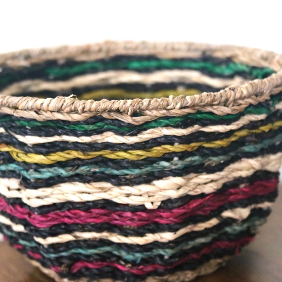 Multi Color Seagrass/Wicker Basket - Picture 7 of 7